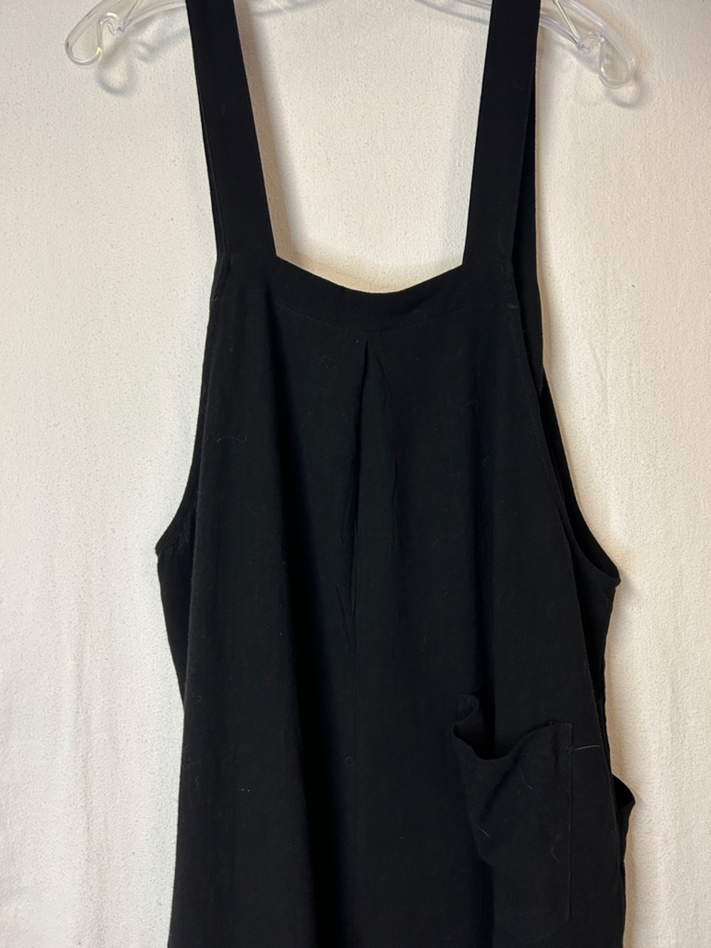 Black Wide-Leg Overalls Size 2XL  Linen Blend Adjustable - Picture 7 of 13
